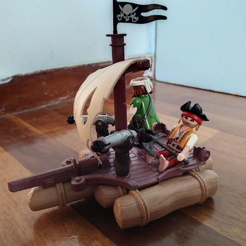 Playmobil pirates with raft like new