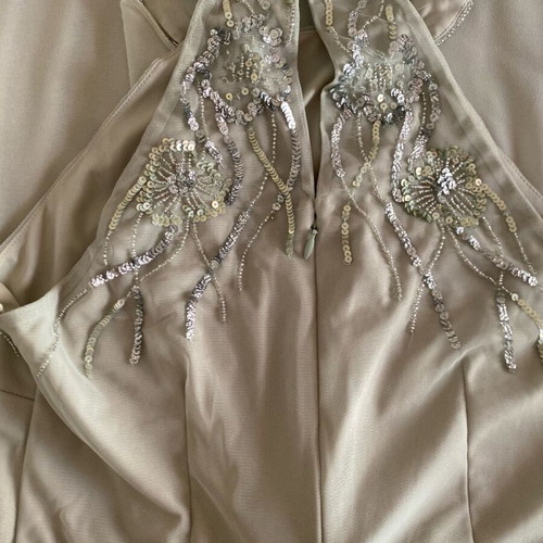 Lipsy Sage Green Embellished Ruffle Front Halter Maxi Dress new with tags