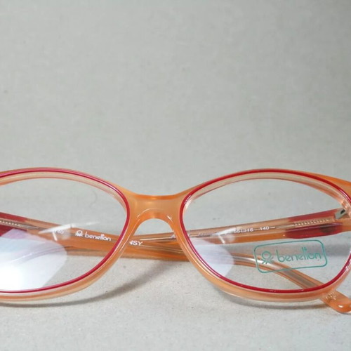 Italian Benetton women's myopia glasses used, orange