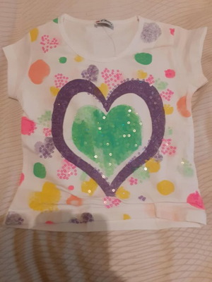 Children's short-sleeve shirt new with heart and sequins