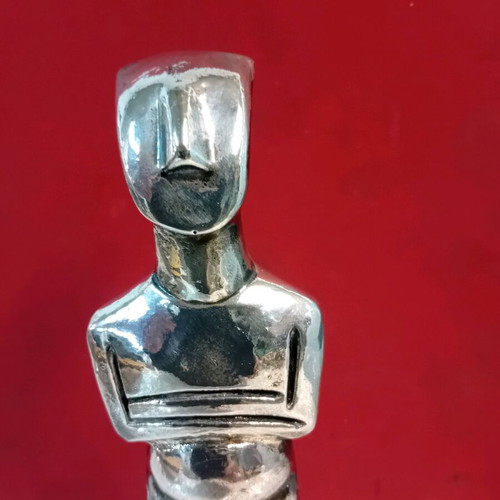 Cycladic figurine Silvero with gold leaf like new