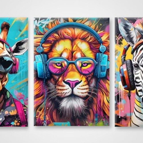 Trilogy Canvas Print Set 55x35cm New