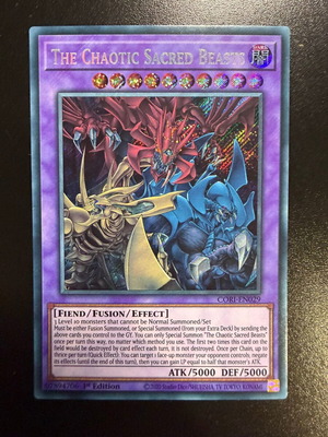 The Chaotic Phantasmal Sacred Beasts Yu-Gi-Oh! card V.1 Secret Rare