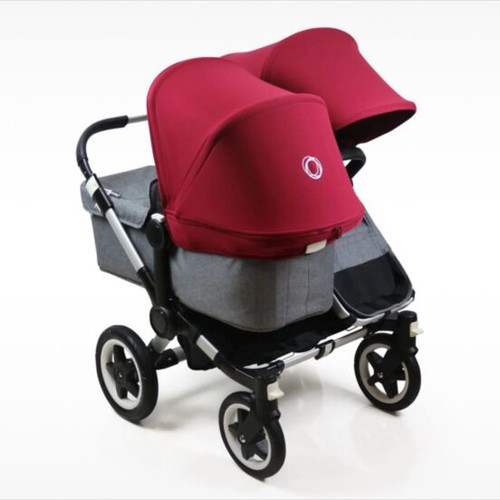 Bugaboo Donkey 2 Twin Stroller Grey Melange & Red Edition like new