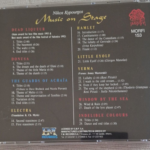 Music on Stage CD by Nikos Kypourgos like new, Greek edition