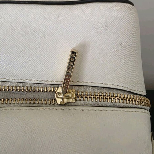 TORY BURCH δερμάτινη χειρός τσάντα μεταχειρισμένη, άσπρη