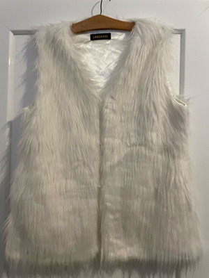 LANSIFEI Faux Fur Waistcoat White Size L Like New