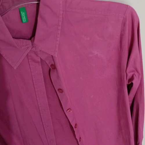 Benetton long-sleeve shirt used, pink, size S
