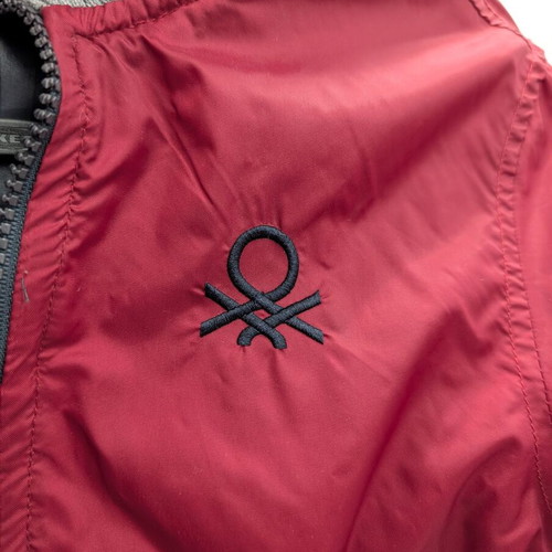 Benetton Kids Reversible Jacket Used 7-8 Years 130cm Black Red