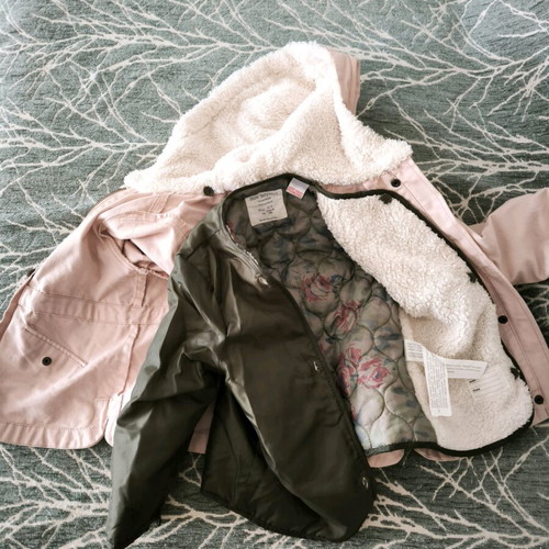 Zara double jacket for girls 2-3 years like new, pink multicolor