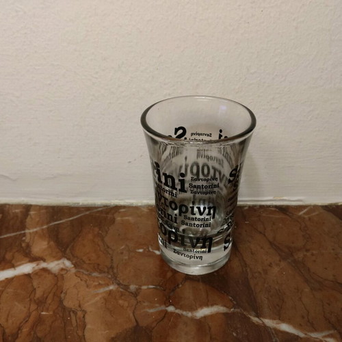 Santorini souvenir shot glass 7cm like new