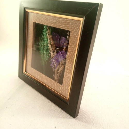Decorative frame used 16.5x16.5cm with dried plants and butterfly