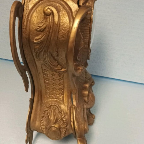 Vintage table clock base used, bronze with dial