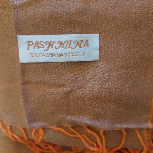 Pashmina orange 70% pashmina 30% silk like new