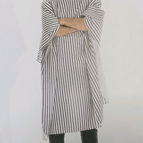Barber cape new, waterproof, fine striped, polyester