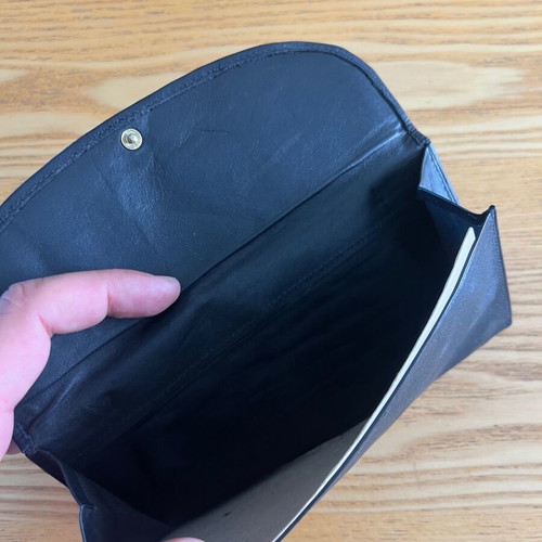 Vintage black leather wallet, genuine leather