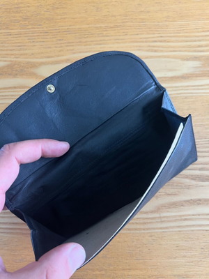 Vintage black leather wallet, genuine leather