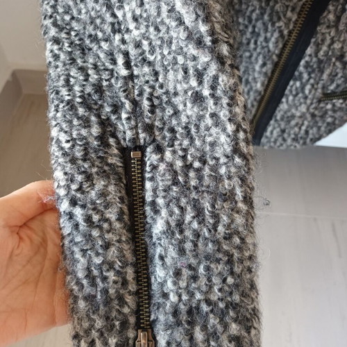 Maison Scotch wool biker jacket like new, gray, size S