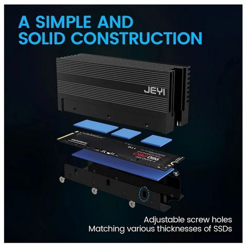 Jeyi M.2 2280 SSD HeatSink Cooler new, heavy duty aluminum