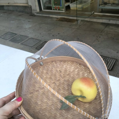 Bamboo basket with net used, suitable for drying