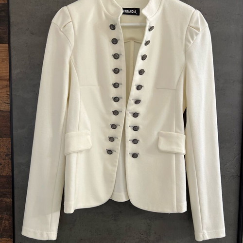 Paranoia women's fabric jacket military style size S like new off-white