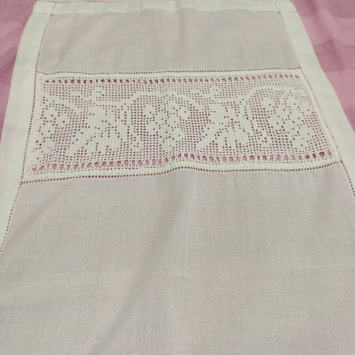 Handmade crochet table runner 113 cm x 34 cm new, white
