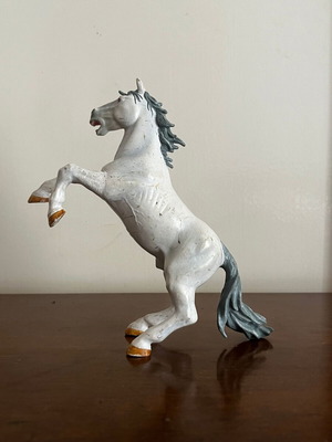 Papo Vintage Reared Up White Horse Figurine used
