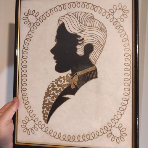 Antique Victorian Style Silk Screen Prints Set of 2 with Glass Front