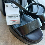Zara black leather high-heeled sandals new, size 39