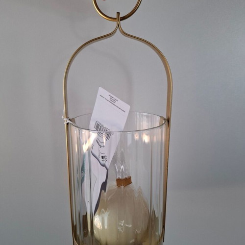Metal lantern with glass container and Bolsius candle from Sinsay new