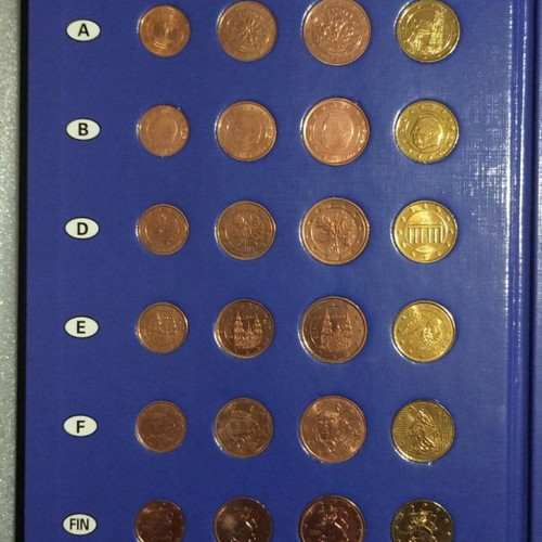 Euro Coins series in case in excellent condition