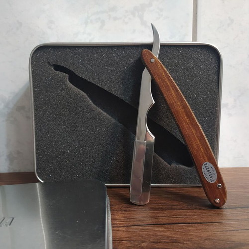Antiga Barbearia de Bairro Shavette razor like new, wooden handle