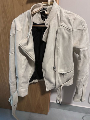 Zara short suede jacket used, beige
