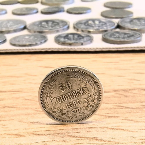 Bulgarian silver coin 50 stotinki 1883 like new