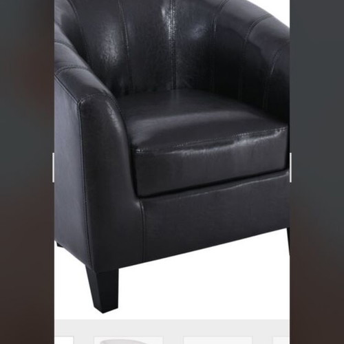 Black leatherette armchair like new, 73x69x75 cm