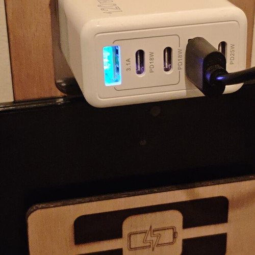 Wooden Hanging Phone Charging Stand for Wall Socket