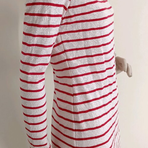 Stradivarius Spring Mini Dress With Long Sleeves In White And Red Like New