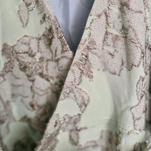 Clement Ribeiro Pure Silk Green Dress L Like New Wedding Baptism