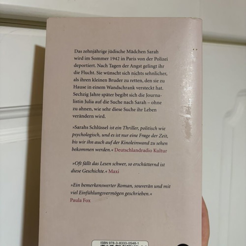 Tatiana de Rosnay Sarahs Schlüssel book used, German