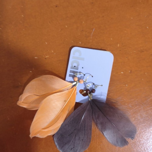 Handmade feather earrings set of 5 pairs