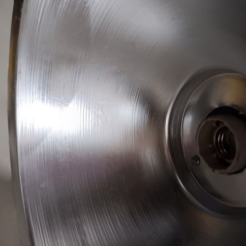 Aluminum bell-shaped ceiling light fixture, industrial design