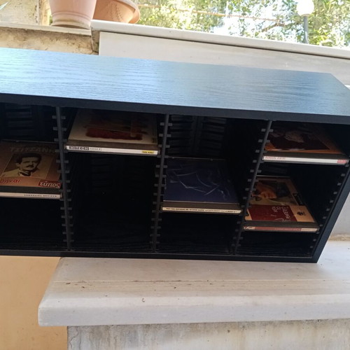 Wooden wall and tabletop CD holder for 60 CDs like new