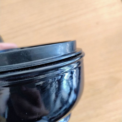 Black glass fondue pot