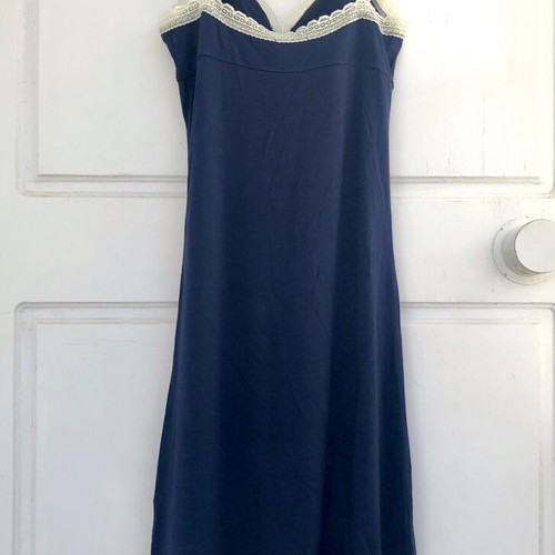 Midi Nightgown OVS Blue with Lace Straps New