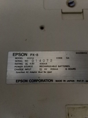 Epson PX-8 Portable Computer vintage used, collectible