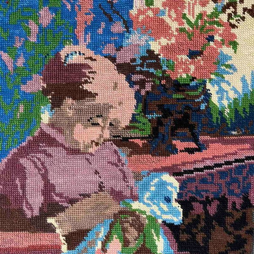 Handmade textile painting used, 0.40x0.34 m