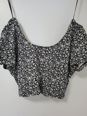 Crop top με floral μοτίβο, σαν καινούργιο, H&M, μέγεθος L