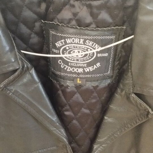 Leather men's jacket used, black, size L