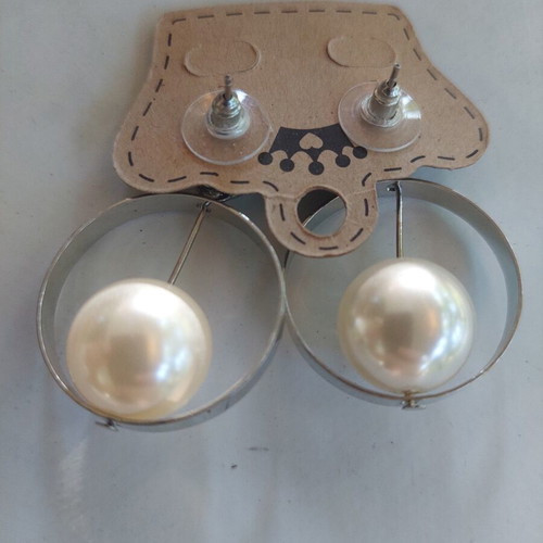 Silver earrings with pearls new, hypoallergenic