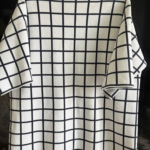 Stefanel knitted cotton blouse like new, white and blue
